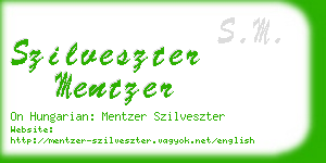 szilveszter mentzer business card